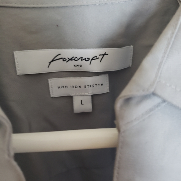 NWOT Foxcroft Gray Button Shirt - Picture 2 of 3